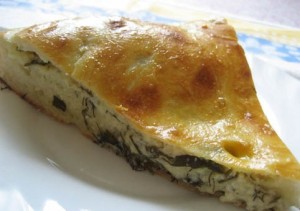 Пирог с творогом,сыром и зеленью